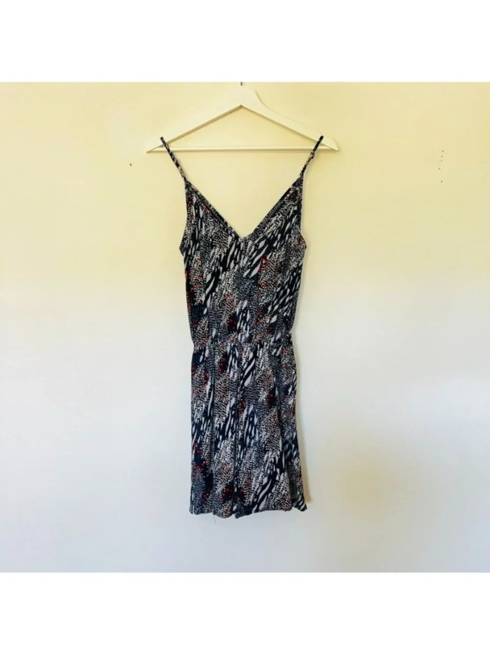 Boho Abstract Print Sleeveless Romper Euro Summer Beach Vacation Chic - Picture 4 of 14